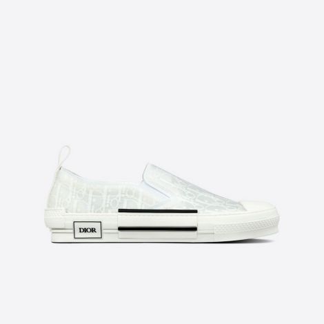 Dior Ayakkabı B23 Slip Beyaz - Christian Dior Ayakkabi B23 Slip On Sneaker White Dior Oblique Canvas Beyaz