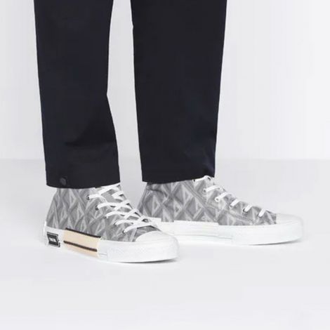 Dior Ayakkabı B23 Low Top Gri - Dior Ayakkabi B23 High Top Sneaker Dior Gray Cd Diamond Canvas Beyaz Gri