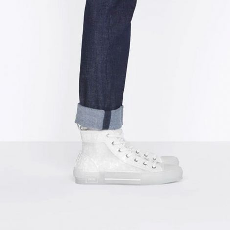 Dior Ayakkabı B23 Low Top Beyaz - Dior Ayakkabi B23 High Top Sneaker Transparent Canvas With White Beyaz