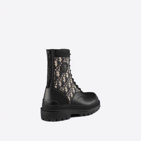 Dior Ayakkabı Jacquard Siyah - Dior Ayakkabi Explorer Ankle Boot Oblique Jacquard Smooth Calfskin Siyah