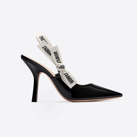 Dior Ayakkabı J-adior Siyah - Dior Ayakkabi J Adior Slingback In Black Patent Calfskin Siyah
