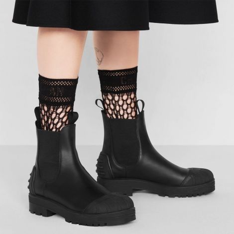 Dior Ayakkabı Diorion Siyah - Dior Ayakkabi Kadin Dioriron Ankle Boot Black Rubber Kisa Siyah