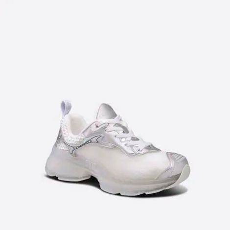 Dior Ayakkabı Vibe Sneaker Beyaz - Dior Ayakkabi Kadin Vibe Sneaker White Mesh And Silver Tone Technical Fabric Beyaz
