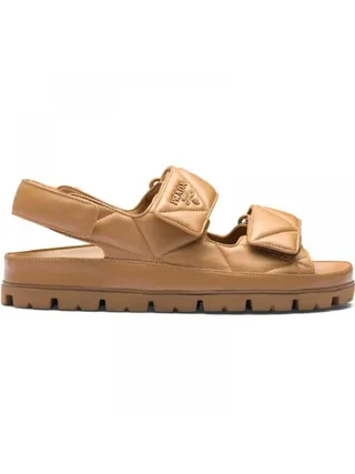 Prada Triangle Logo Sandalet  Kahverengi
