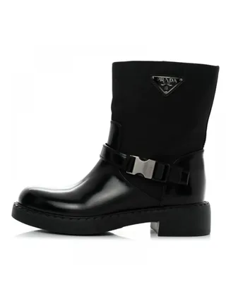 Prada Re-Nylon Biker Bot Siyah