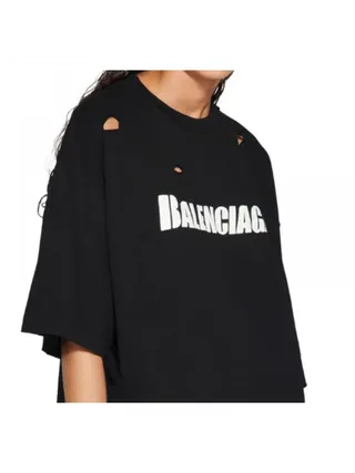 Balenciaga Tişört Caps Siyah