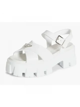 Prada Sandalet Monolith Platform Beyaz