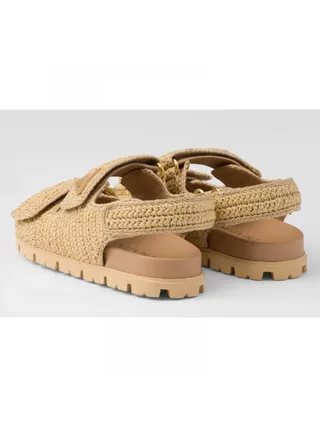 Prada Dokuma Sandalet Bej