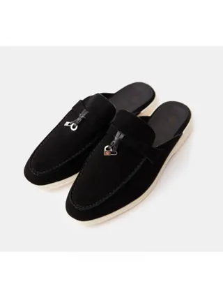 Loro Piana Terlik Charms Walk Babouche Siyah