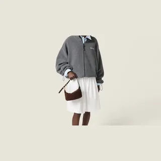 Miu Miu Spirit Süet Mini Portföy Çanta - Kahverengi