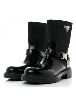 Prada Re-Nylon Biker Bot Siyah