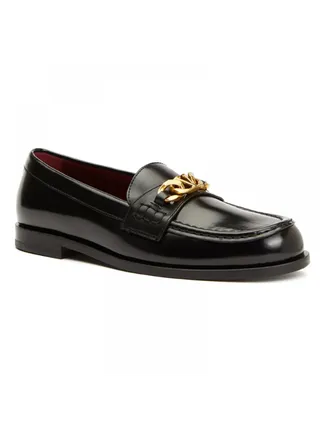 Valentino Ayakkabı Deri Loafer Siyah