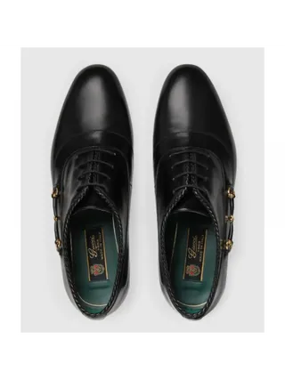 Gucci Ayakkabı Lace-Up Shoe With Horsebit Siyah