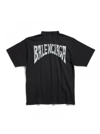 Balenciaga Tişört Paris Tropical Siyah