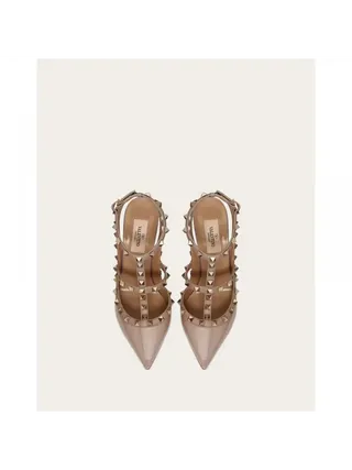 Valentino Ayakkabı Patent Rockstud Pudra