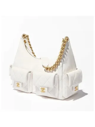 Chanel Çanta Maxi Hobo Beyaz