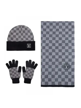 Louis Vuitton Eldiven Bere Atkı Gri