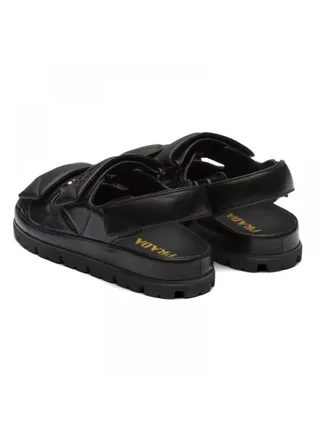 Prada Triangle Logo Sandalet  Siyah