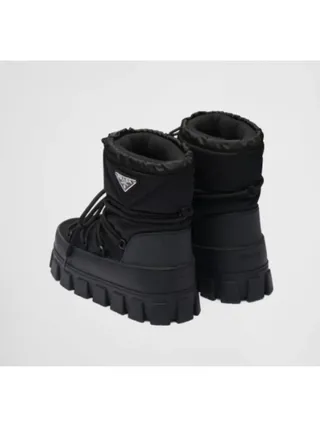Prada Bot Nylon Gabardine Apres-Ski Boots Siyah