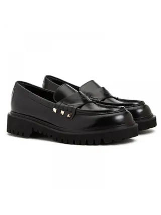 Valentino Ayakkabı Rockstud Loafer Siyah