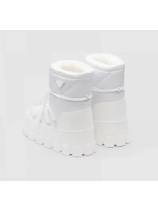 Prada Naylon Gabardin Apres-Ski Bot Beyaz