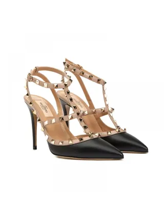 Valentino Ayakkabı Rockstud Siyah/Pudra