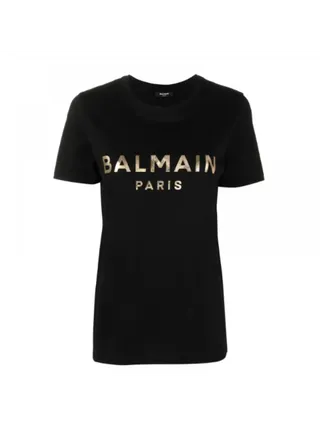 Balmain Tişört Logo Siyah