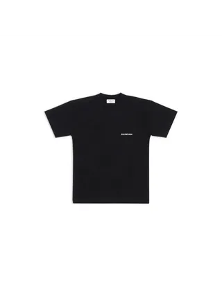 Balenciaga Tişört Large Fit Siyah
