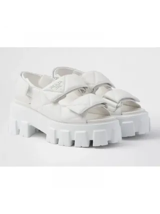 Prada Monolith Sandalet Beyaz