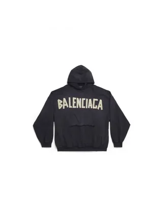 Balenciaga Sweatshirt Tape Type Ripped Pocket Siyah