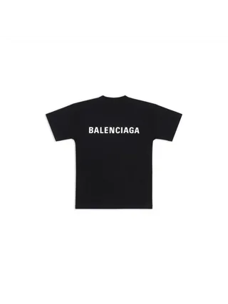 Balenciaga Tişört Large Fit Siyah