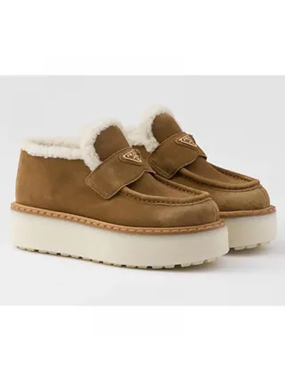 Prada Ayakkabı Evolve Platform Kahverengi