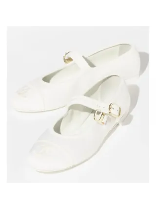 Chanel Ayakkabı Mary Janes Beyaz