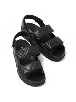 Prada Triangle Logo Sandalet  Siyah