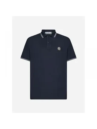 Stone Island Polo Yaka Tişört Logo Lacivert
