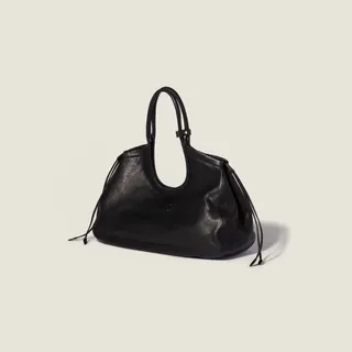 Miu Miu Ivy Nappa Deri Shopping Çanta - Siyah