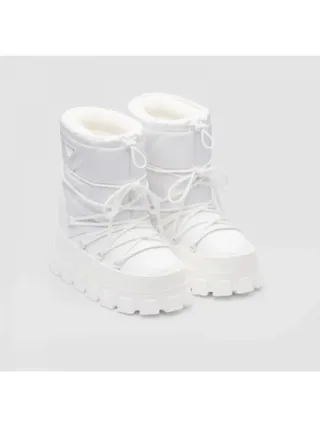 Prada Naylon Gabardin Apres-Ski Bot Beyaz