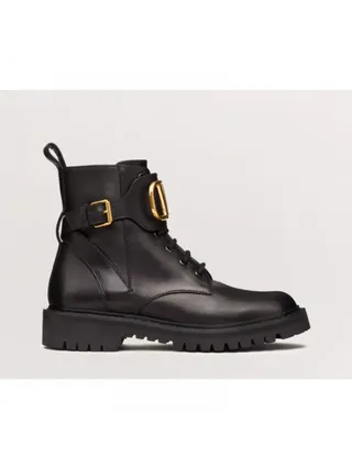 Valentino VLogo Signature Combat Bot Siyah