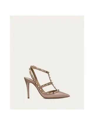 Valentino Ayakkabı Patent Rockstud Pudra