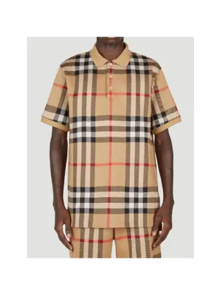 Burberry Tişört  Ve Şort Takım Check Jacquard Bej