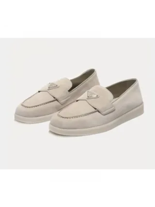 Prada Ayakkabı Süet Loafer Kremrengi