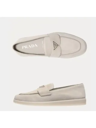 Prada Ayakkabı Süet Loafer Kremrengi