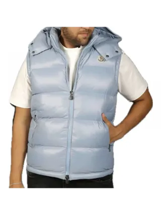 Moncler Kapüşonlu Yelek Mavi