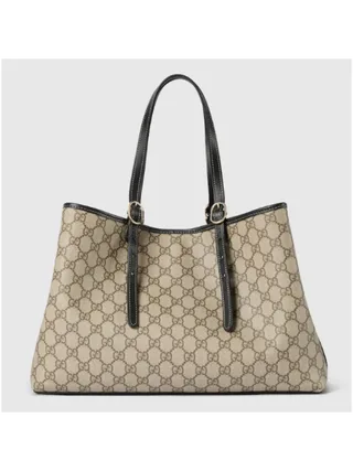 Gucci Çanta GG Emblem Large Tote Bej