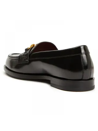 Valentino Ayakkabı Deri Loafer Siyah