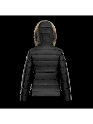 Moncler Kürklü Mont Siyah