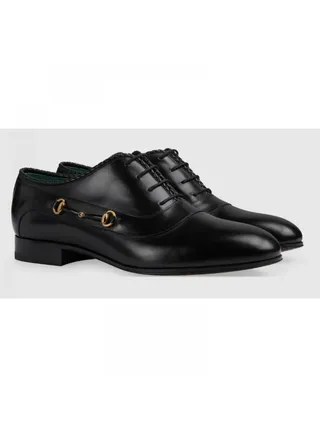 Gucci Ayakkabı Lace-Up Shoe With Horsebit Siyah