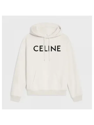 Celine Kapüşonlu Sweatshirt Beyaz