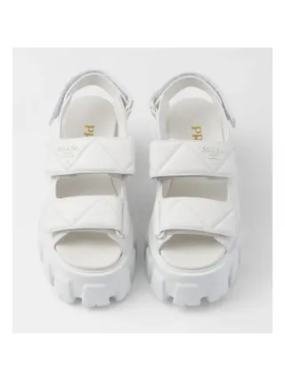 Prada Monolith Sandalet Beyaz