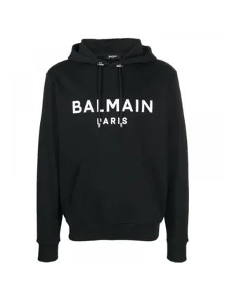 Balmain Paris Logo Kapüşonlu Sweatshirt Siyah